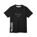 Houston Script T-Shirt | Minimal Motivational City Tee, Streetwear Chest & Side Print, Unisex, Trendy Gift