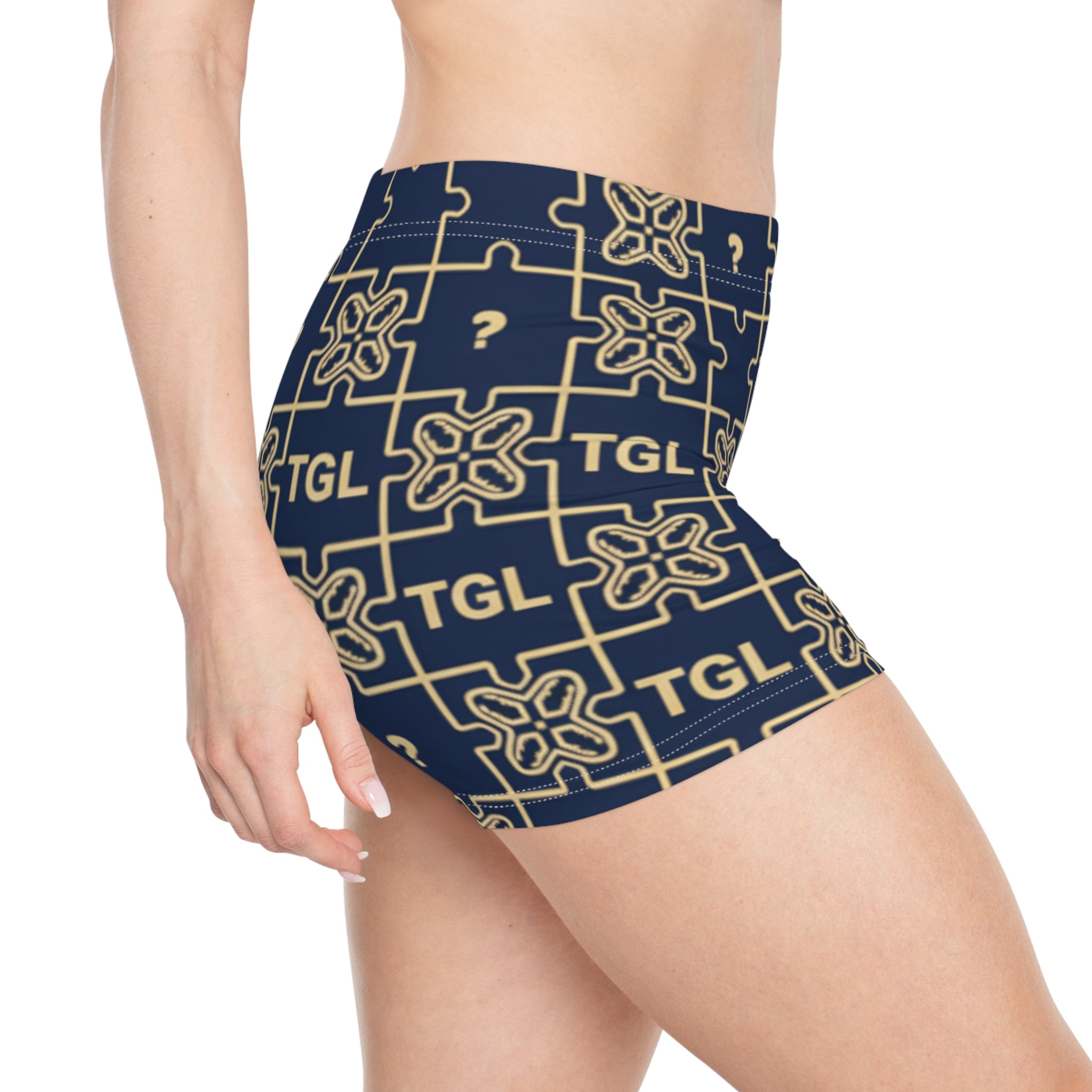 Casual Shorts for Women with Puzzle Pattern by TGL Design | Lightweight, Breathable Summer Wear for Everyday Style