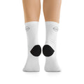 TGL Design Eco Recycled Poly Crew Socks — White with Black Heel & Toe