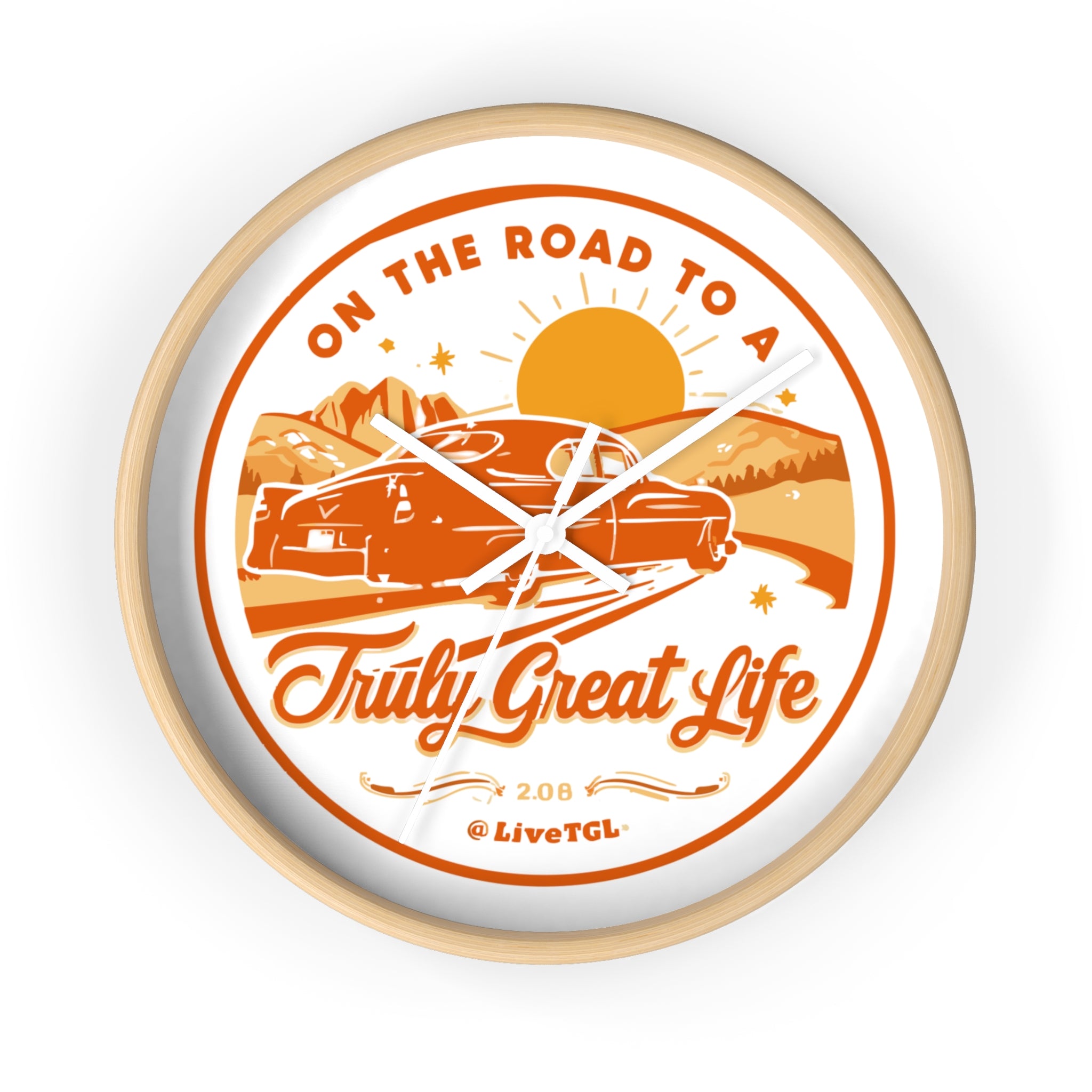 Truly Great Life Road Trip Wall Clock | Travel-Inspired Home Decor, Adventure Gift for Travelers, Motivational Wall Art