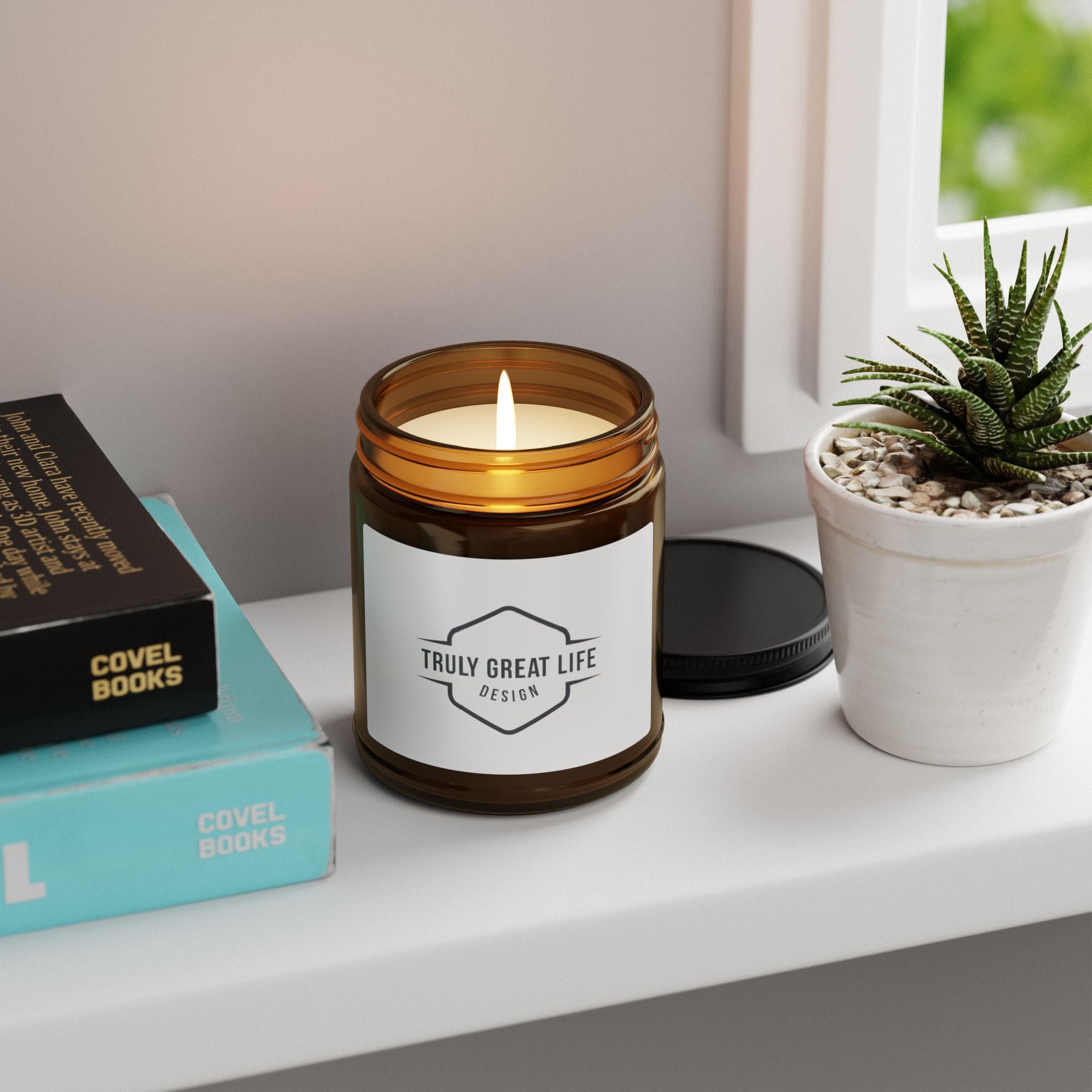 Truly Great Life Design Scented Soy Candle - Amber Jar, Multi-Size