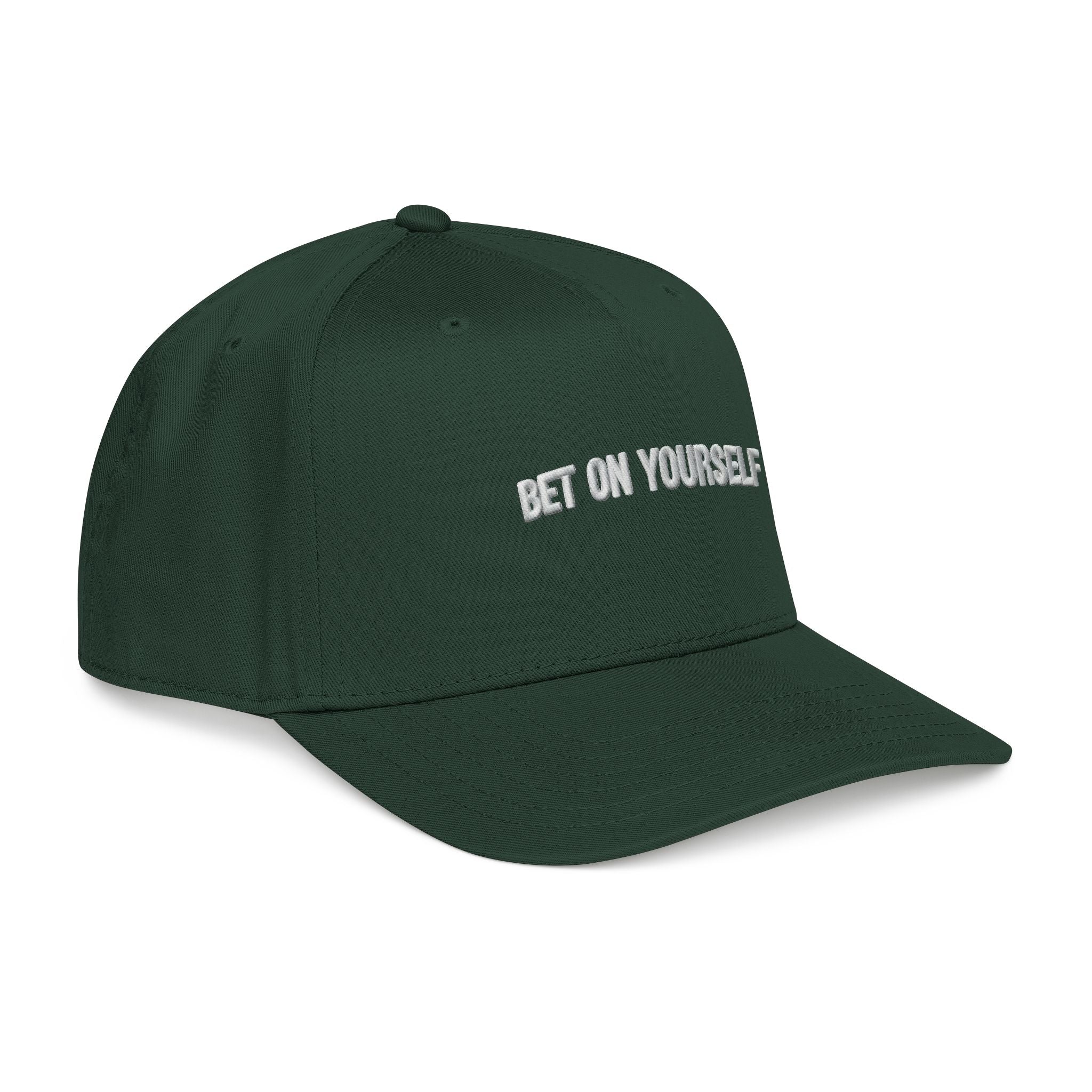 Inspirational Baseball Cap for Men & Women | Bet on Yourself Adjustable Motivational Hat, Mid Profile Dad Cap