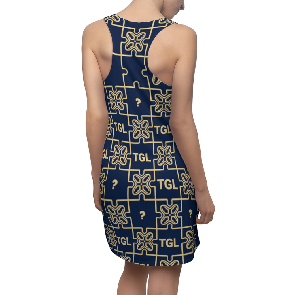 Elegant Racerback Dress for Women by TGL Design | Lightweight Summer Dress with Unique Geometric Print