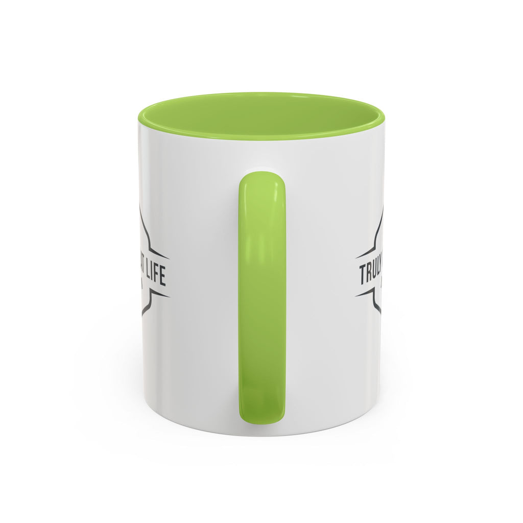 Truly Great Life Accent Coffee Mug – Black-Trim Ceramic 11oz