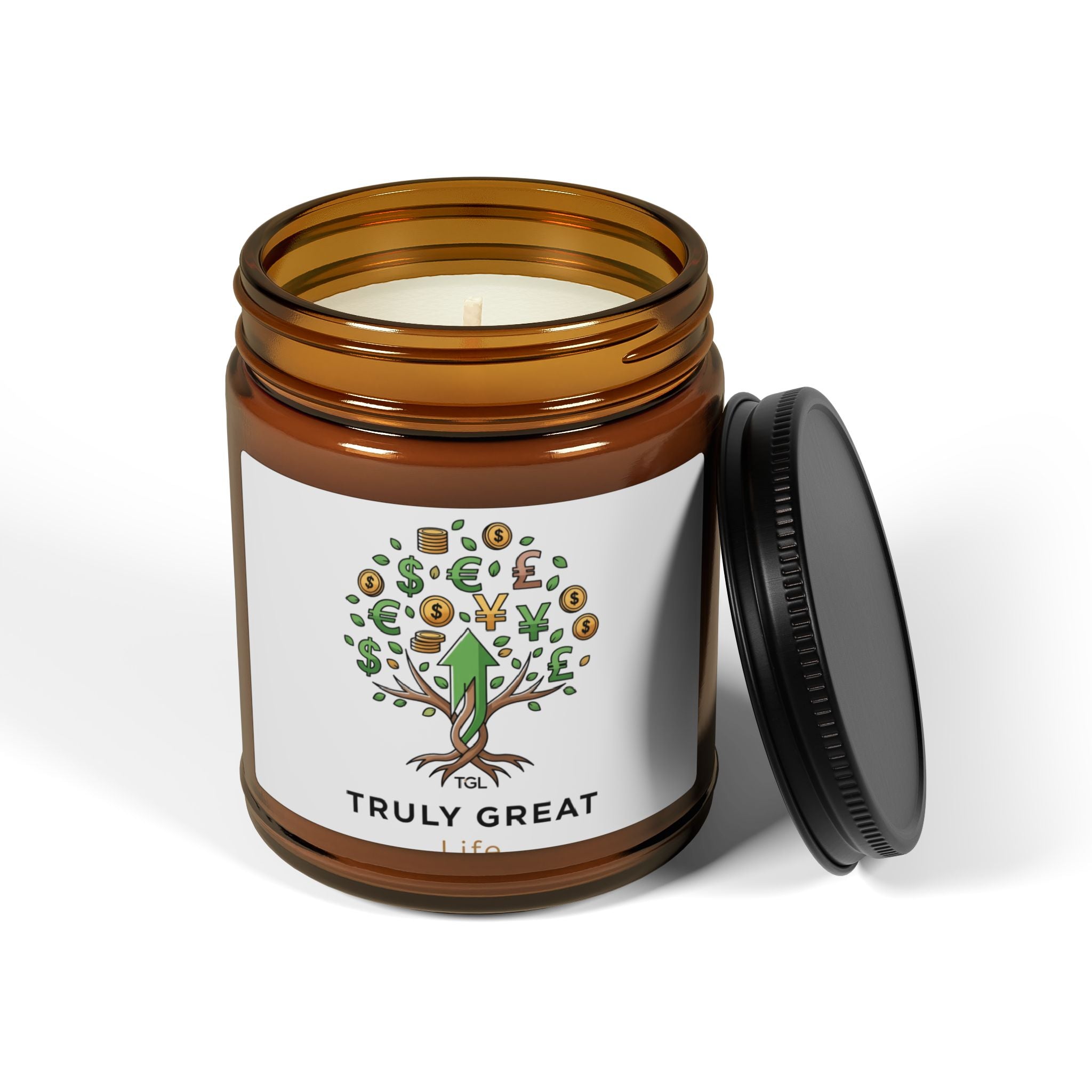 Truly Great Life Scented Soy Candle - Amber Jar, Multi-Size
