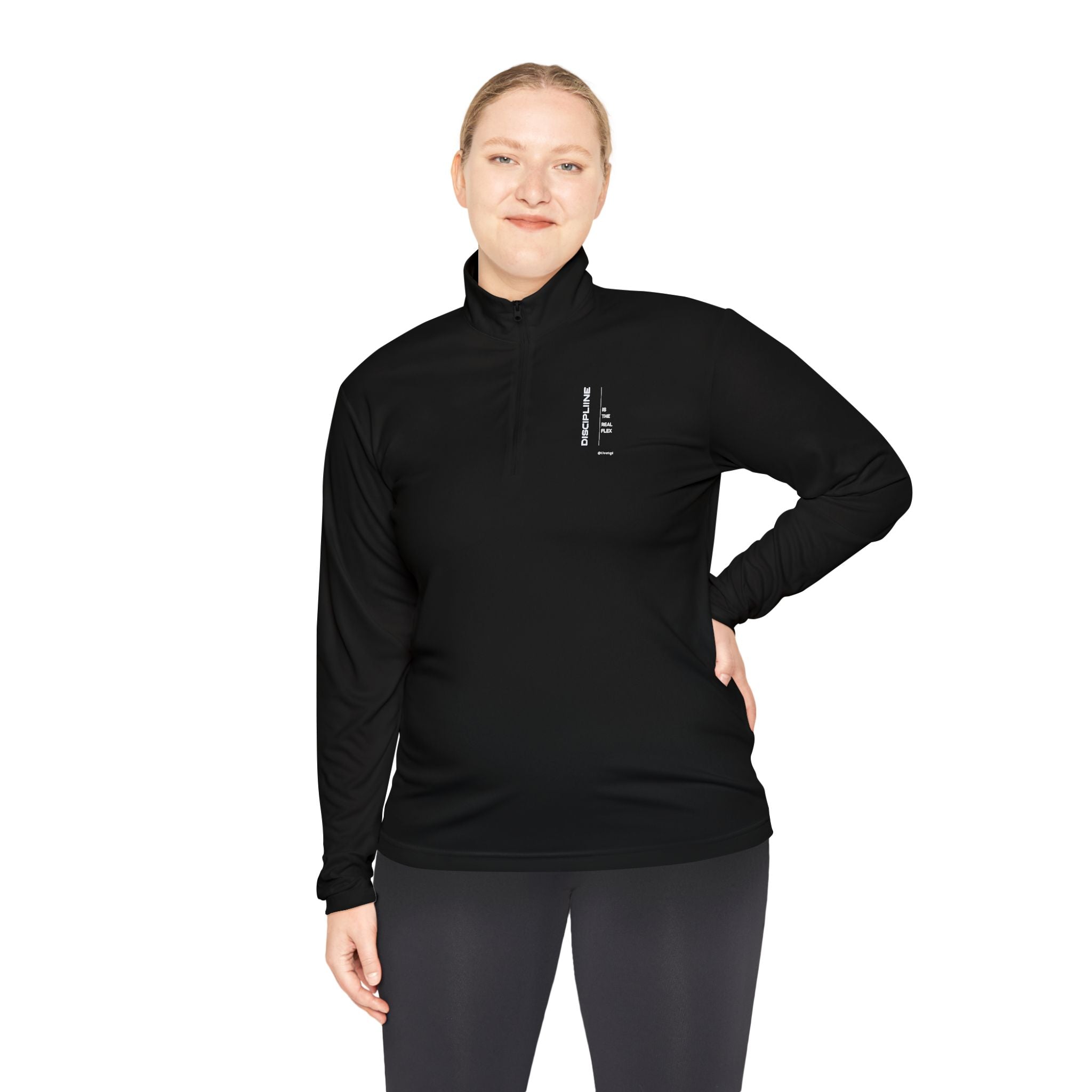Discipline Is the New Flex Quarter-Zip Pullover | Motivational Athletic Sweatshirt, Premium Performance for Men & Women by Truly Great Life