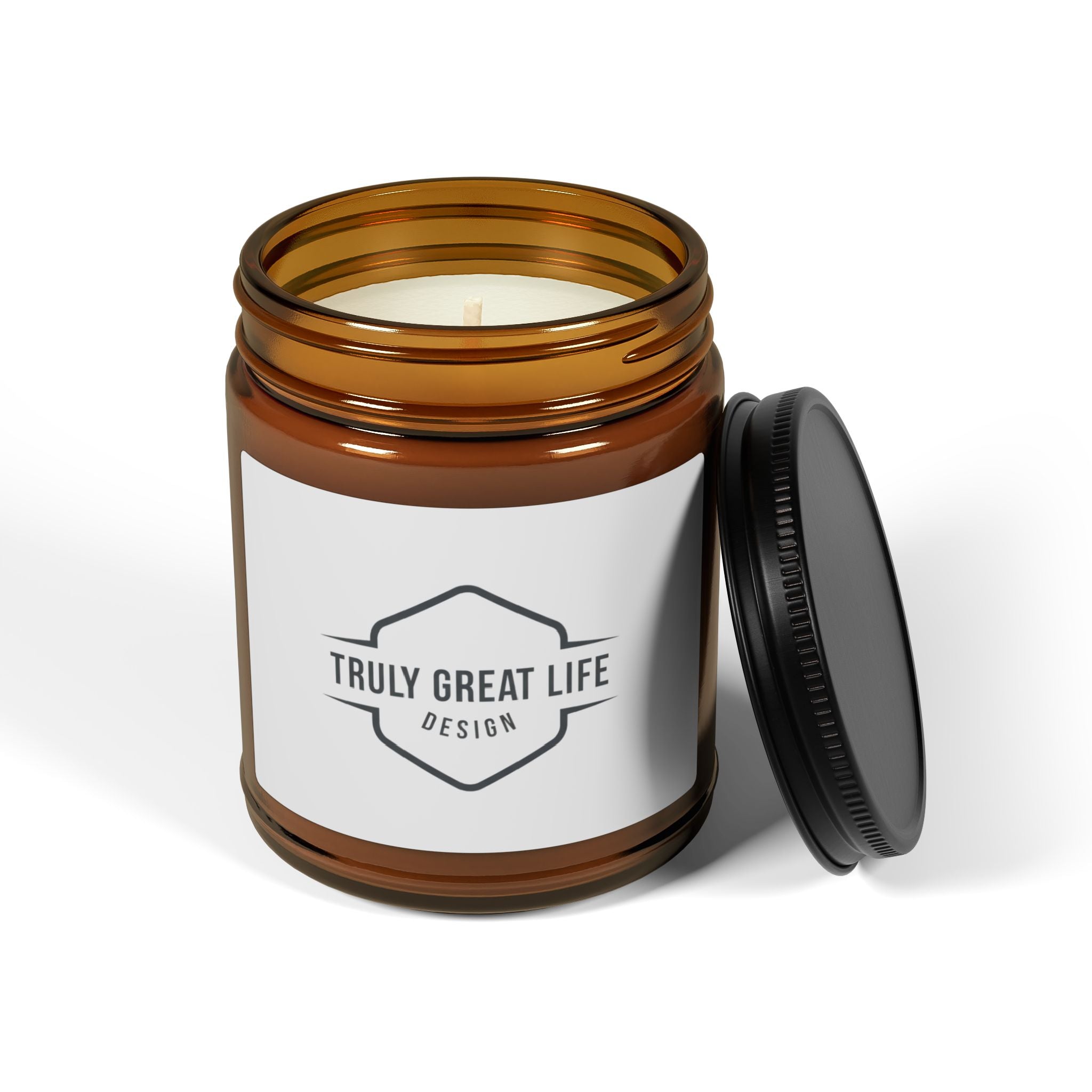 Truly Great Life Design Scented Soy Candle - Amber Jar, Multi-Size