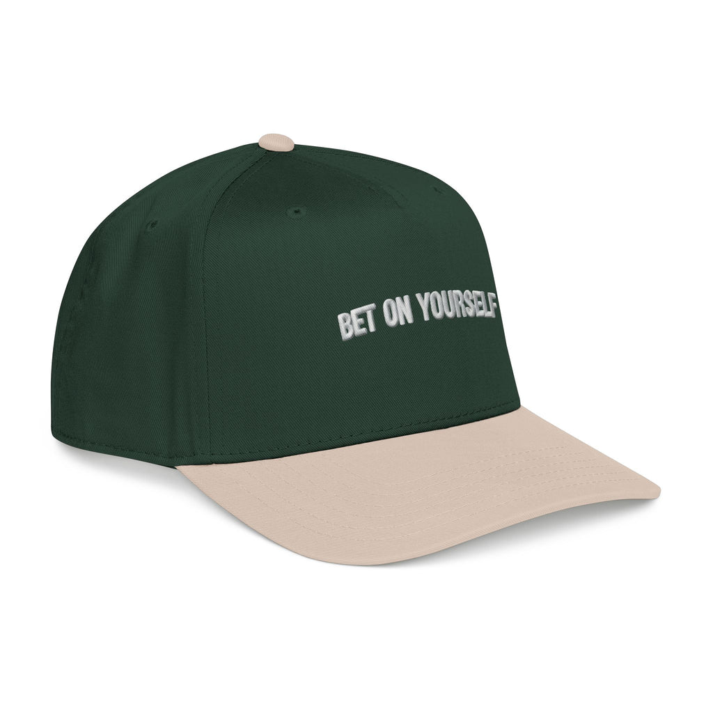 Inspirational Baseball Cap for Men & Women | Bet on Yourself Adjustable Motivational Hat, Mid Profile Dad Cap