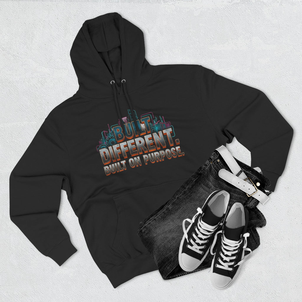 Built Different Built on Purpose Fleece Hoodie, Cozy Unisex Sweatshirt, Gift for Him or Her