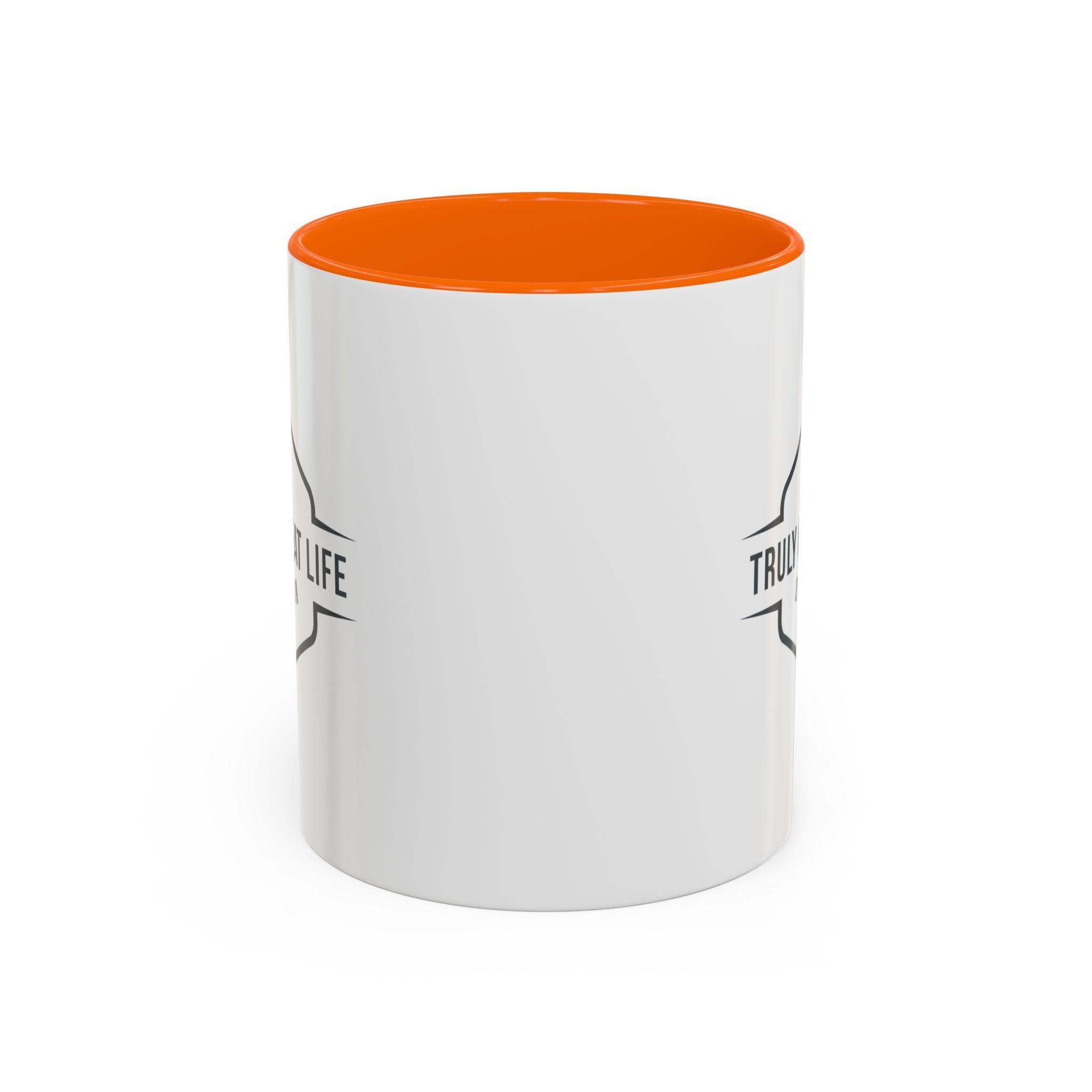Truly Great Life Accent Coffee Mug – Black-Trim Ceramic 11oz