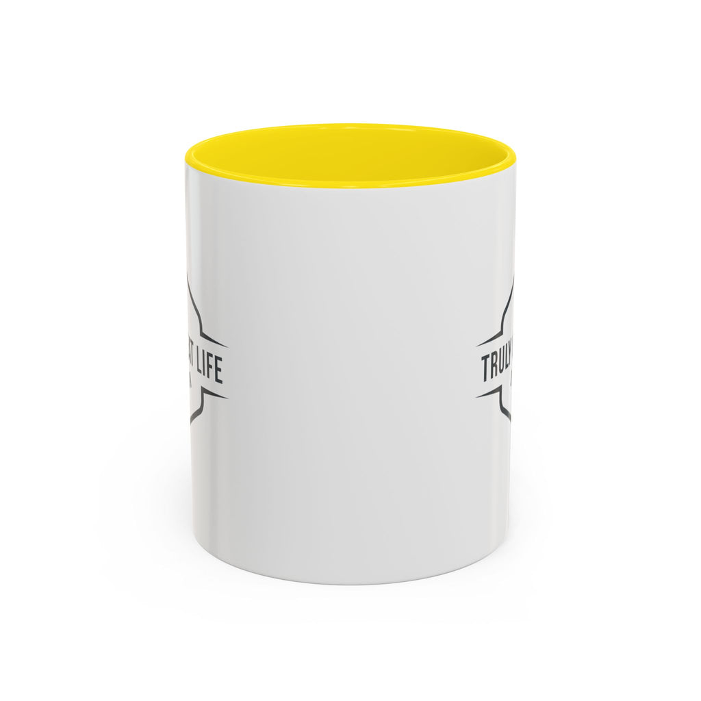 Truly Great Life Accent Coffee Mug – Black-Trim Ceramic 11oz