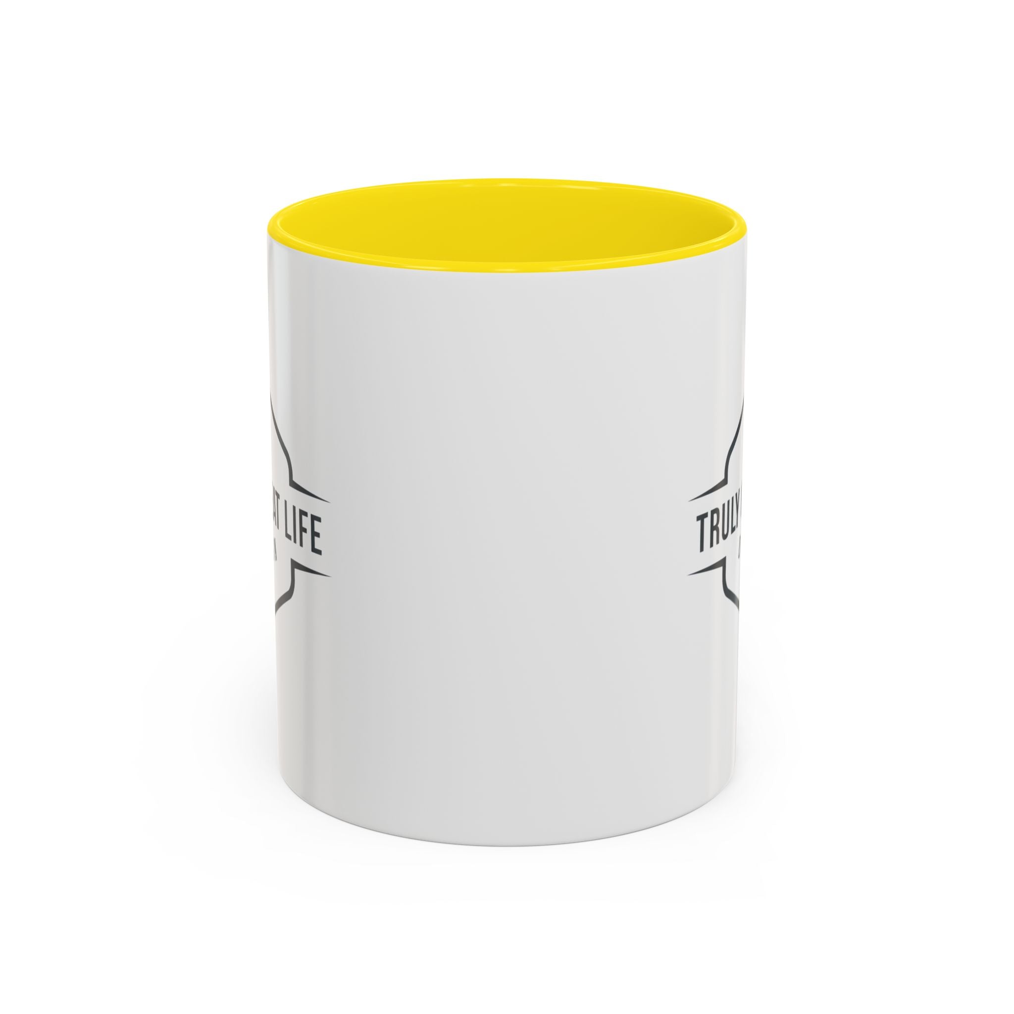 Truly Great Life Accent Coffee Mug – Black-Trim Ceramic 11oz