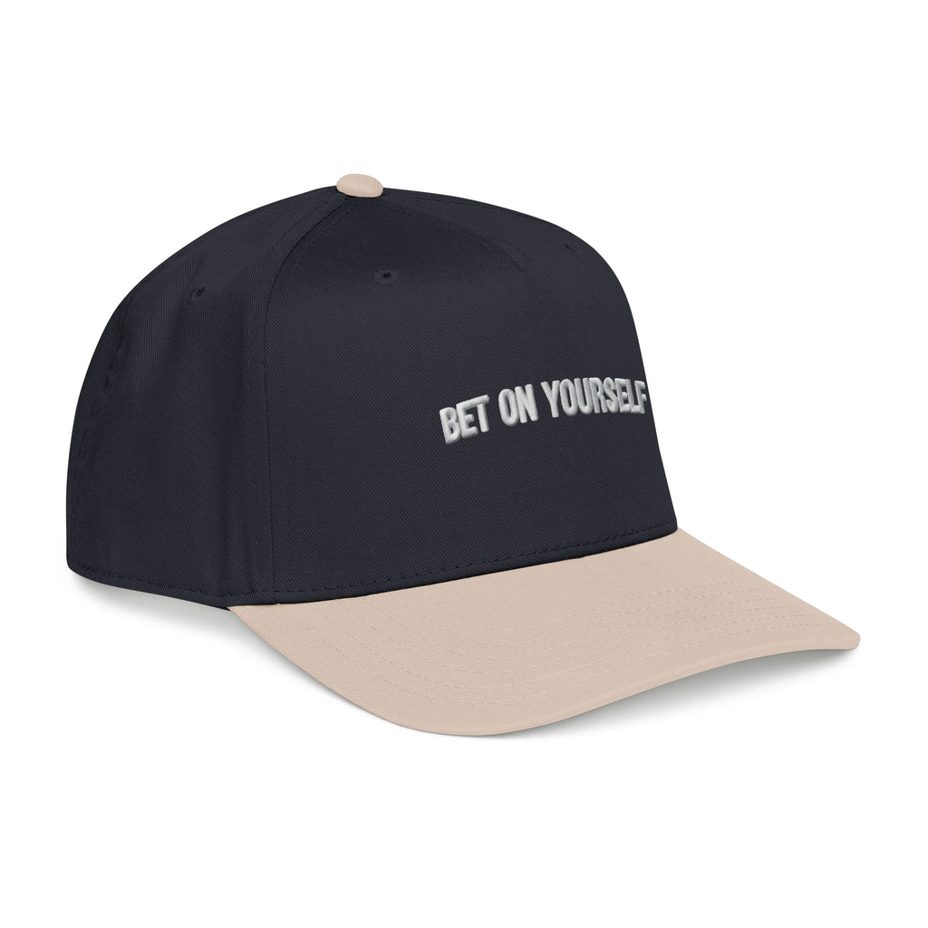 Inspirational Baseball Cap for Men & Women | Bet on Yourself Adjustable Motivational Hat, Mid Profile Dad Cap