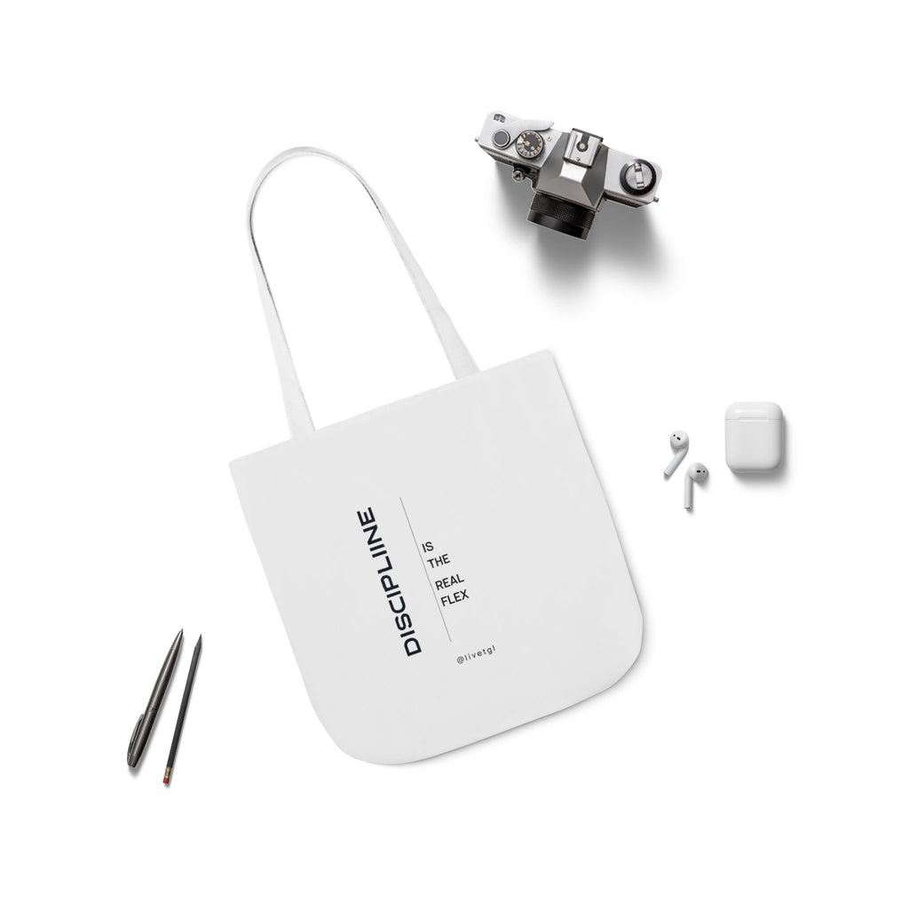 Discipline Tote Bag | Motivational Canvas Tote by Truly Great Life, Eco-Friendly Everyday Bag & Gift for Fitness Lovers