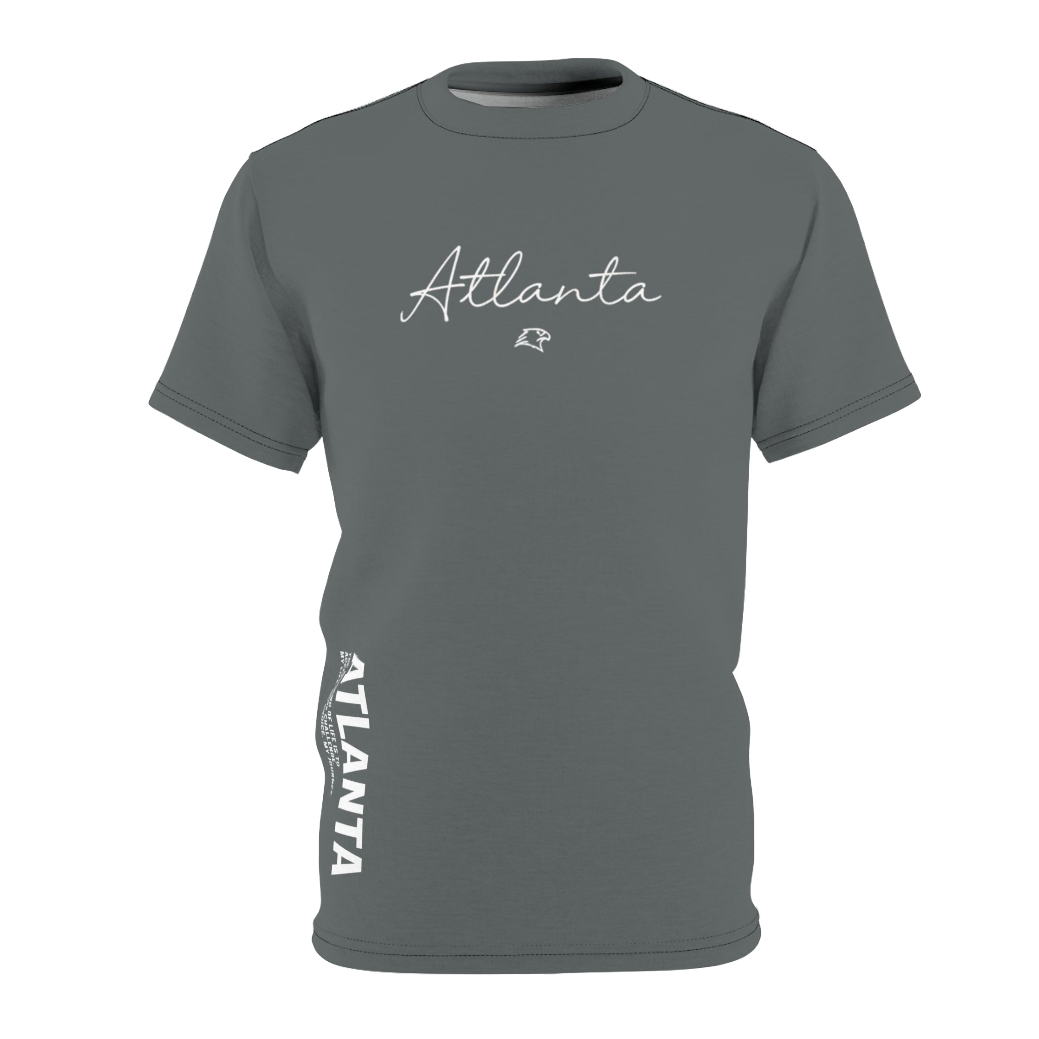 Atlanta Script T-Shirt | Minimal Motivational City Tee, Streetwear Chest & Side Print, Unisex, Trendy Gift