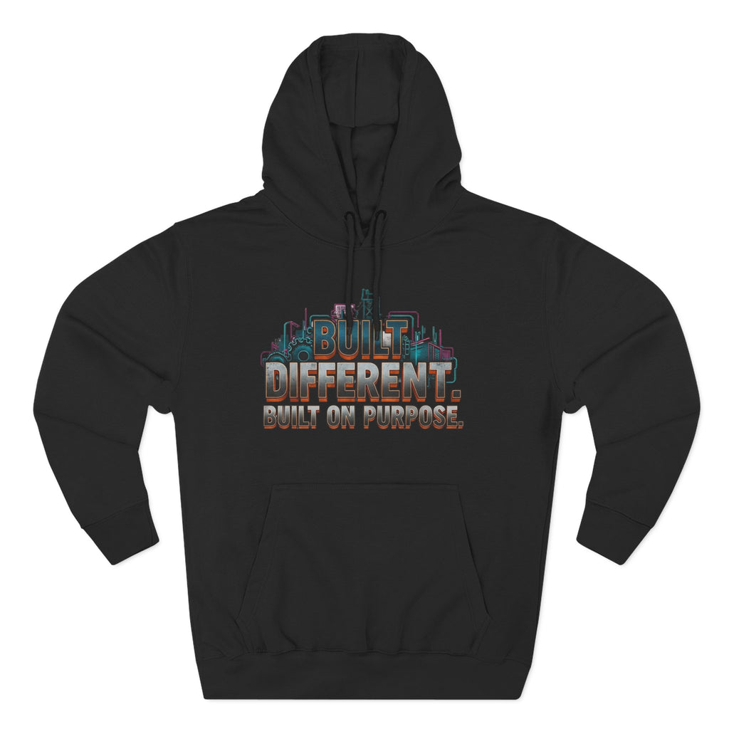 Built Different Built on Purpose Fleece Hoodie, Cozy Unisex Sweatshirt, Gift for Him or Her