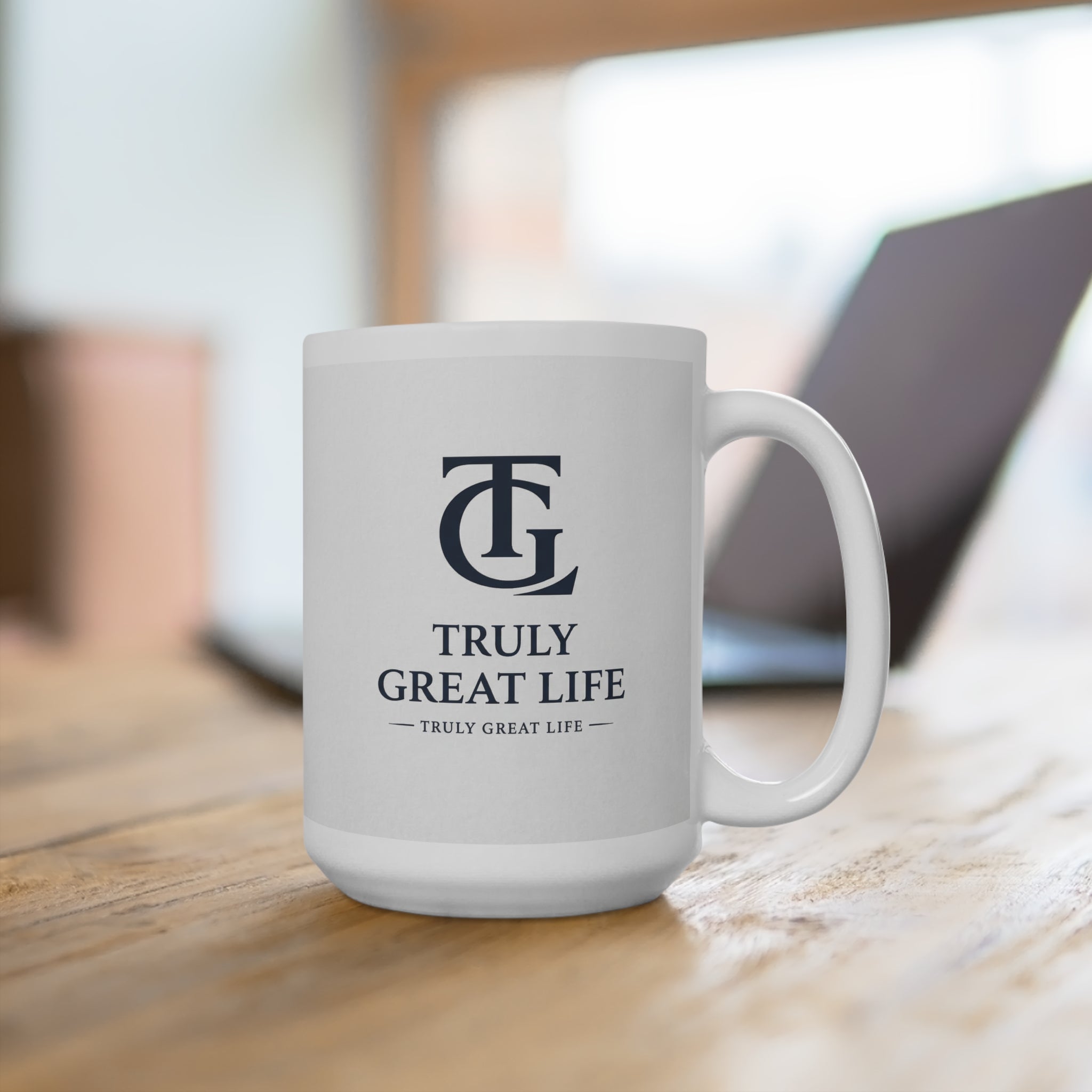 15oz Coffee Mug | Inspirational Ceramic Cup by Truly Great Life, Perfect Gift for Coffee Lovers